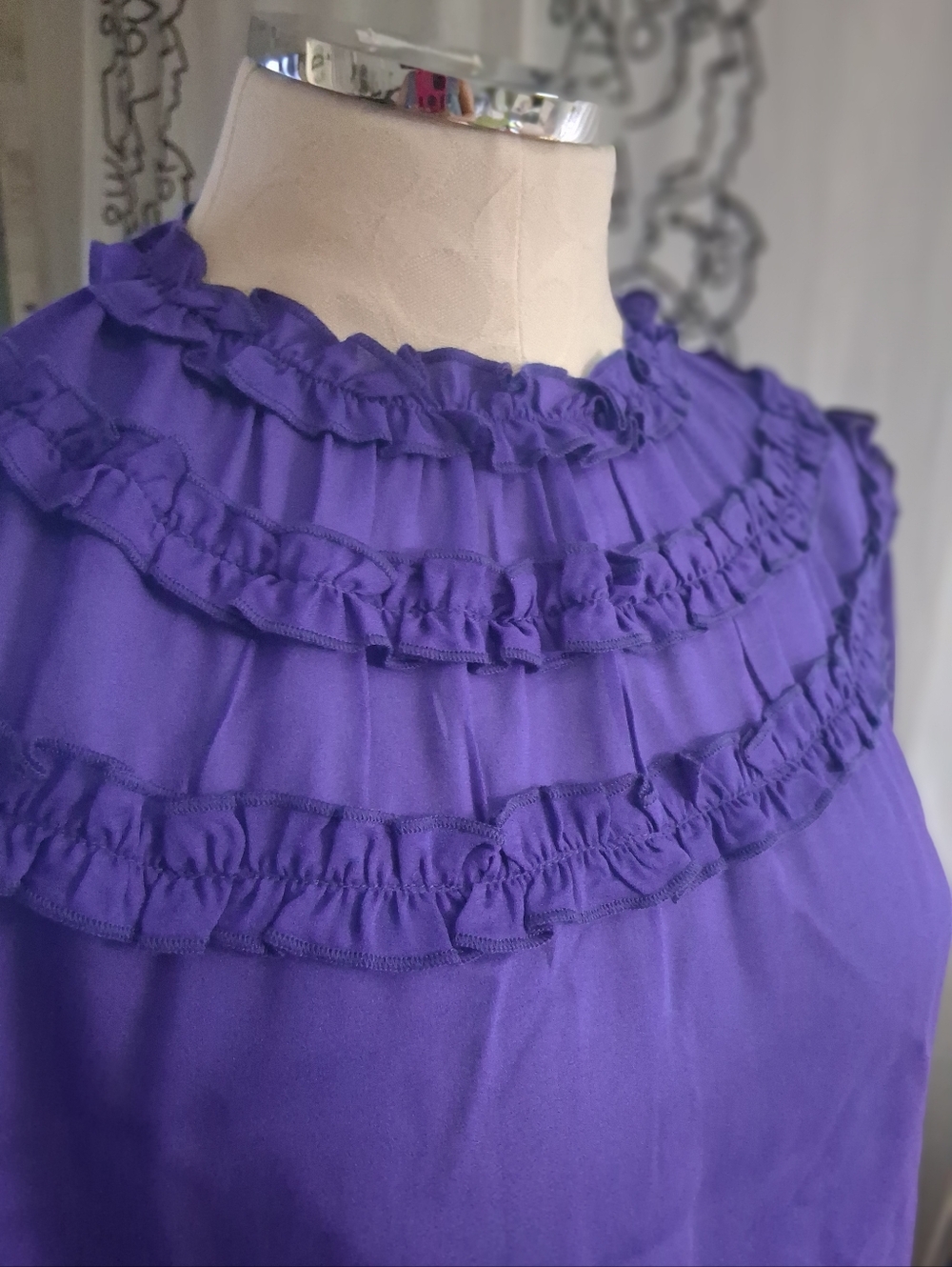 Nwt Maje Violet Ruffle Yoke Blouse 2 (L) $225